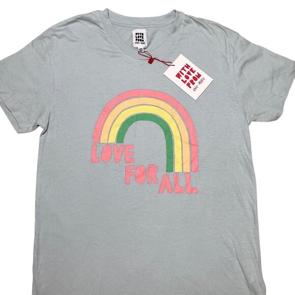 With Love From Emily + Meritt The Slim Tee Love For All Size XS Mist Blue - Picture 8 of 10